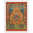 thumbnail image 1 of Astrological Mandala of Srid Pa Ho - Protective Talisman - Vintage Tibetan Thangka Buddhist Painting - Tibet, 19th Century - Master Art Print (Unframed) 9in x 12in, 1 of 4