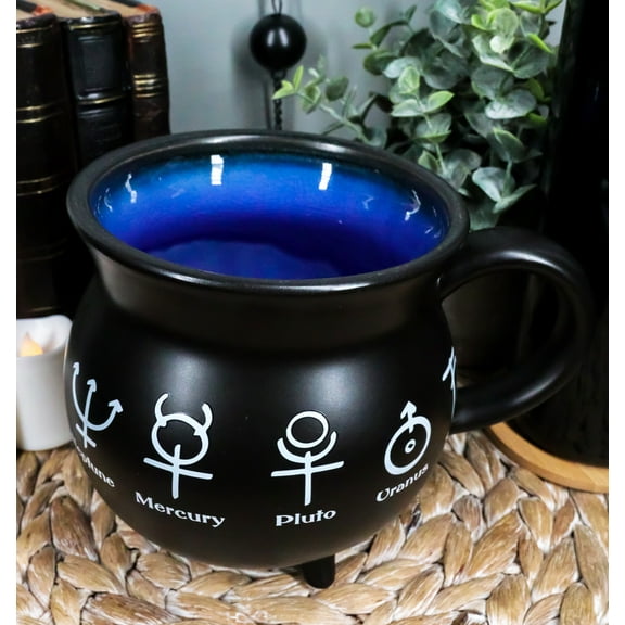 Astrological Solar Alchemy Symbols Cauldron Porcelain Soup Bowl Large Coffee Mug