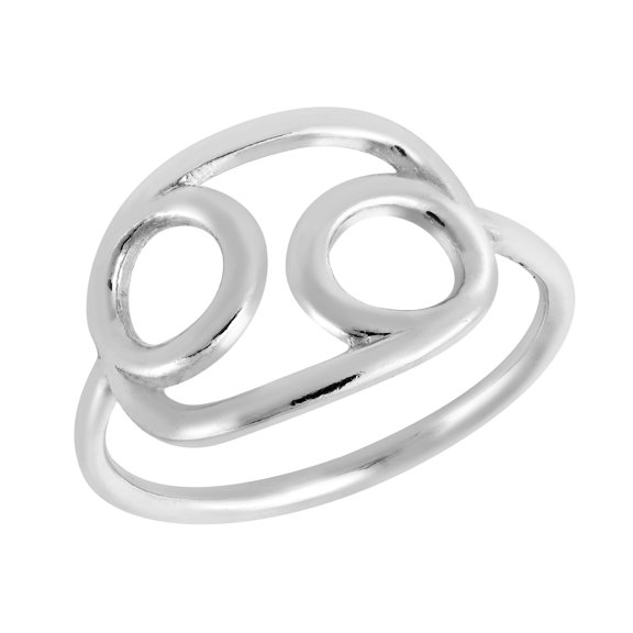 Astrological Zodiac Sign 'Cancer' Sterling Silver Band Ring-9