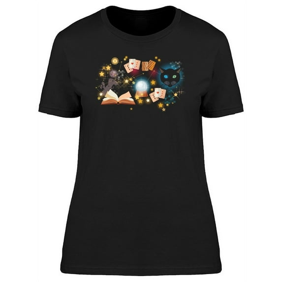 Astrology And Alchemy Cat T-Shirt Women -Image by Shutterstock, Female x-Large