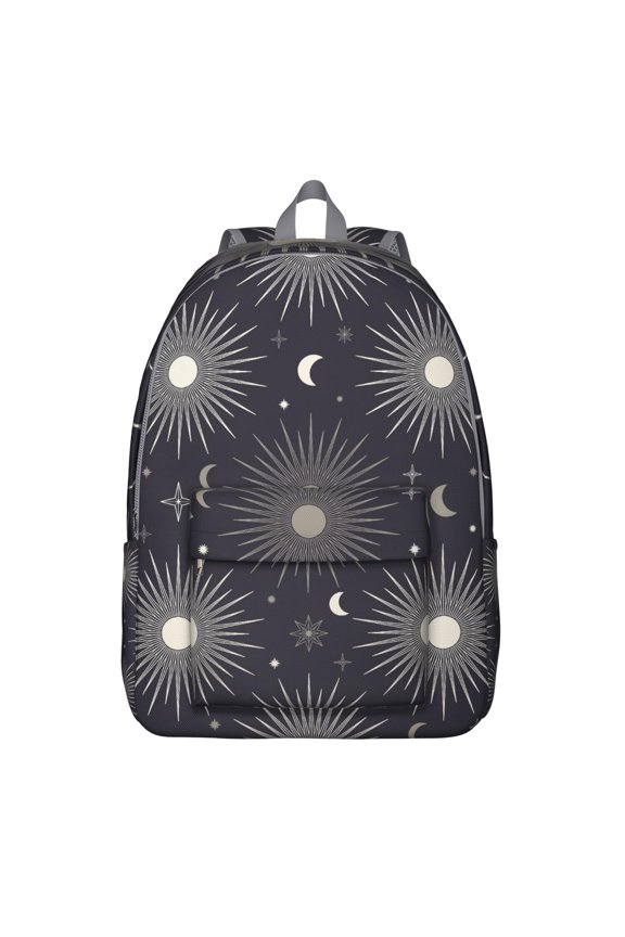 Astrology Cosmic Spiritual Design Travel Backpack – Lightweight Canvas Bookbag with Large Capacity and Anti-theft Multifunctional Features for Outdoor Activities, Gym, and Travel