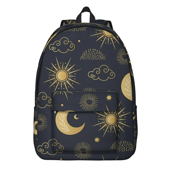 Astrology Cosmic Spiritual Design Travel Backpack – Lightweight Canvas Bookbag with Large Capacity and Anti-theft Multifunctional Features for Outdoor Activities, Gym, and Travel
