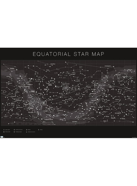 Astrology - Equatorial Star Map Wall Poster, 22.375" x 34"