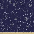 thumbnail image 1 of Ambesonne Astrology Fabric by the Yard Upholstery, Zodiac Constellations, 1 Yard, Indigo Grey White, 1 of 4