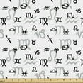 thumbnail image 1 of Ambesonne Astrology Fabric by the Yard Upholstery, Monochrome, 1 Yard, Black Grey White, 1 of 4