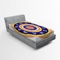 thumbnail image 1 of Astrology Fitted Sheet, Astrological Wheel Cancer Leo Virgo Libra Scorpio Image, Soft Decorative Fabric Bedding, Twin Size, Navy Blue Yellow, by Ambesonne, 1 of 2