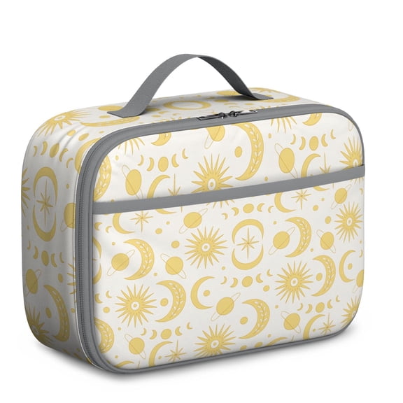 Astrology Insulated Lunch Tote - Sun Moon Cosmic Print, 8-Hour Thermal Bag with Portable Handle for School