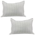 thumbnail image 1 of Astrology Knitted Quilt Pillowcover Set of 2, Zodiac Prediction of Future Aries Aquarius Cancer Gemini Taurus, Standard Queen Pillow Sham Bedroom, 30" x 20", Black Grey White, by Ambesonne, 1 of 1