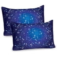 thumbnail image 1 of Astrology Pillow Sham Set of 2, Constellation of Zodiac and Planets Original Coordinates of Celestial Body Pattern, Quality Microfiber Bedding Item for All Seasons, 26" x 20", Dark Blue, by Ambesonne, 1 of 1