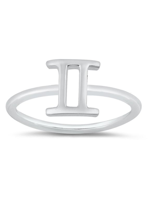 Astrology Ring Zodiac Gemini Sterling Silver Band 925 Jewelry Female Male Unisex Size 9