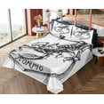 thumbnail image 1 of Ambesonne Zodiac Fitted & Top Sheet Set with Shams, Black and White Scorpio, Black White, 1 of 5