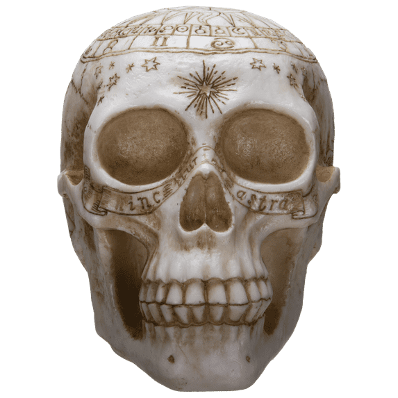 Astrology Skull Home Decor LED Lamp with Two USB Charging Ports, White