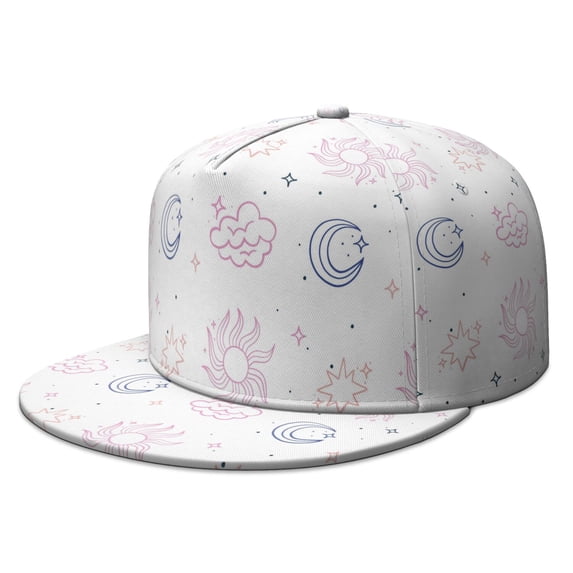 Astrology Snapback Hat – Zodiac Flat Brim Cap, Mystical Design for Teens & Adults
