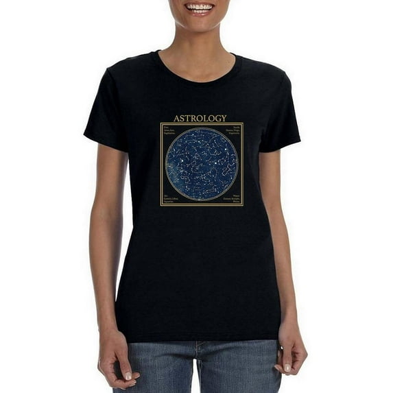 Astrology Stars T-Shirt Women -Smartprints Designs, Female Large