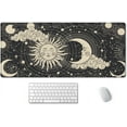 thumbnail image 1 of Astrology Sun with Moon Mouse Pad 35.4 X 15.7 Inch XXL Black Full Desk Mousepad Extended Large Non-Slip Rubber Base Waterproof Big Keyboard Mat with Stitched Edges for Gaming and Office, 1 of 6