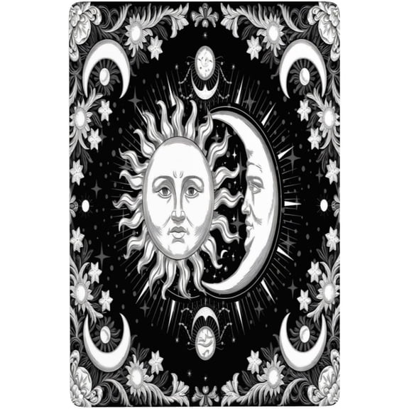 Astrology Sun and Moon Boho Cosmic Vintage Metal Tin Wall Sign for Garage Diner Indoor Outdoor Decor 8 x 12 in