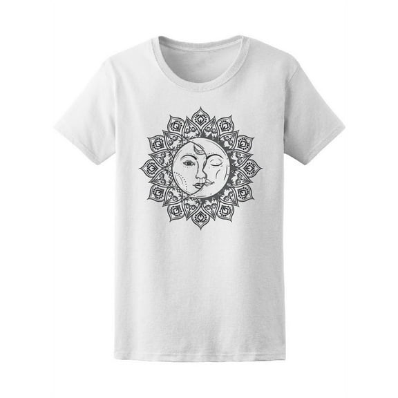 Astrology Symbolic Sun And Moon T-Shirt Women -Image by Shutterstock, Female Medium