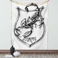 thumbnail image 1 of Astrology Tapestry, Black and White Heraldry Zodiac Scorpio Image Graphic with Claws Stars Design, Wall Hanging for Bedroom Living Room Dorm Decor, 40W X 60L Inches, Black White, by Ambesonne, 1 of 5