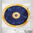 thumbnail image 1 of Astrology Tapestry, Natal Birth Chart Zodiac Horoscope Signs in Wheel Shape with Dots Stars, Fabric Wall Hanging Decor for Bedroom Living Room Dorm, 5 Sizes, Blue White Orange, by Ambesonne, 1 of 1