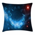 thumbnail image 1 of Astrology Throw Pillow Cushion Cover, Horoscope Circle Signs Virgo Scorpio Sagittarius with Abstract Backdrop, Decorative Square Accent Pillow Case, 24 X 24 Inches, Blue White and Red, by Ambesonne, 1 of 2