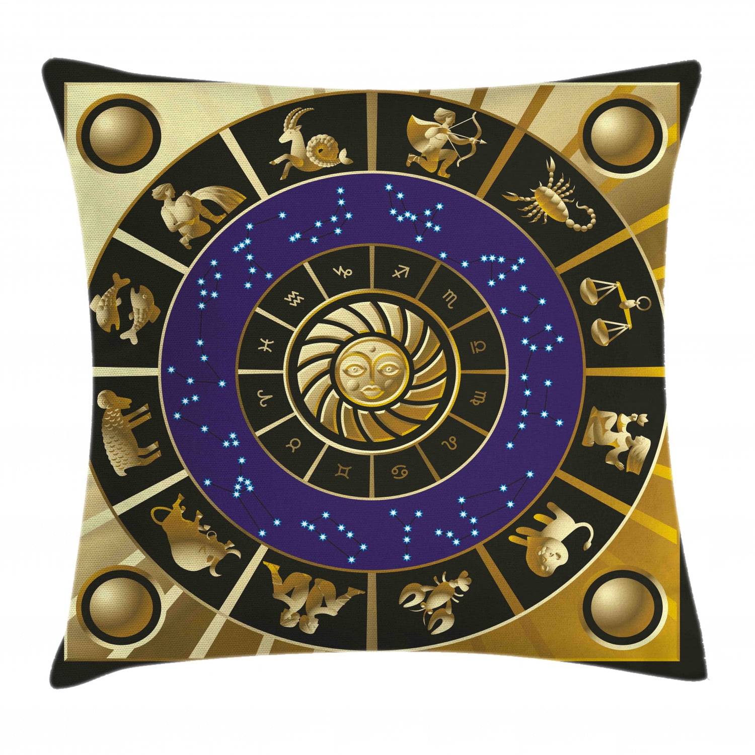 Sagittarius Throw Pillow with Insert, Retro Astrology Decor, Maximalist Zodiac Room Accent