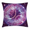 thumbnail image 1 of Astrology Throw Pillow Cushion Cover, Zodiac Circle in Space with Abstract Gender Signs Star Shape Center, Decorative Square Accent Pillow Case, 16 X 16 Inches, Purple and Light Blue, by Ambesonne, 1 of 2