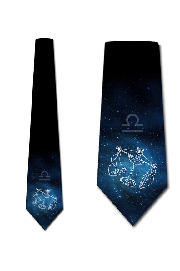Astrology Ties Mens Libra Star Sign Necktie by Three Rooker
