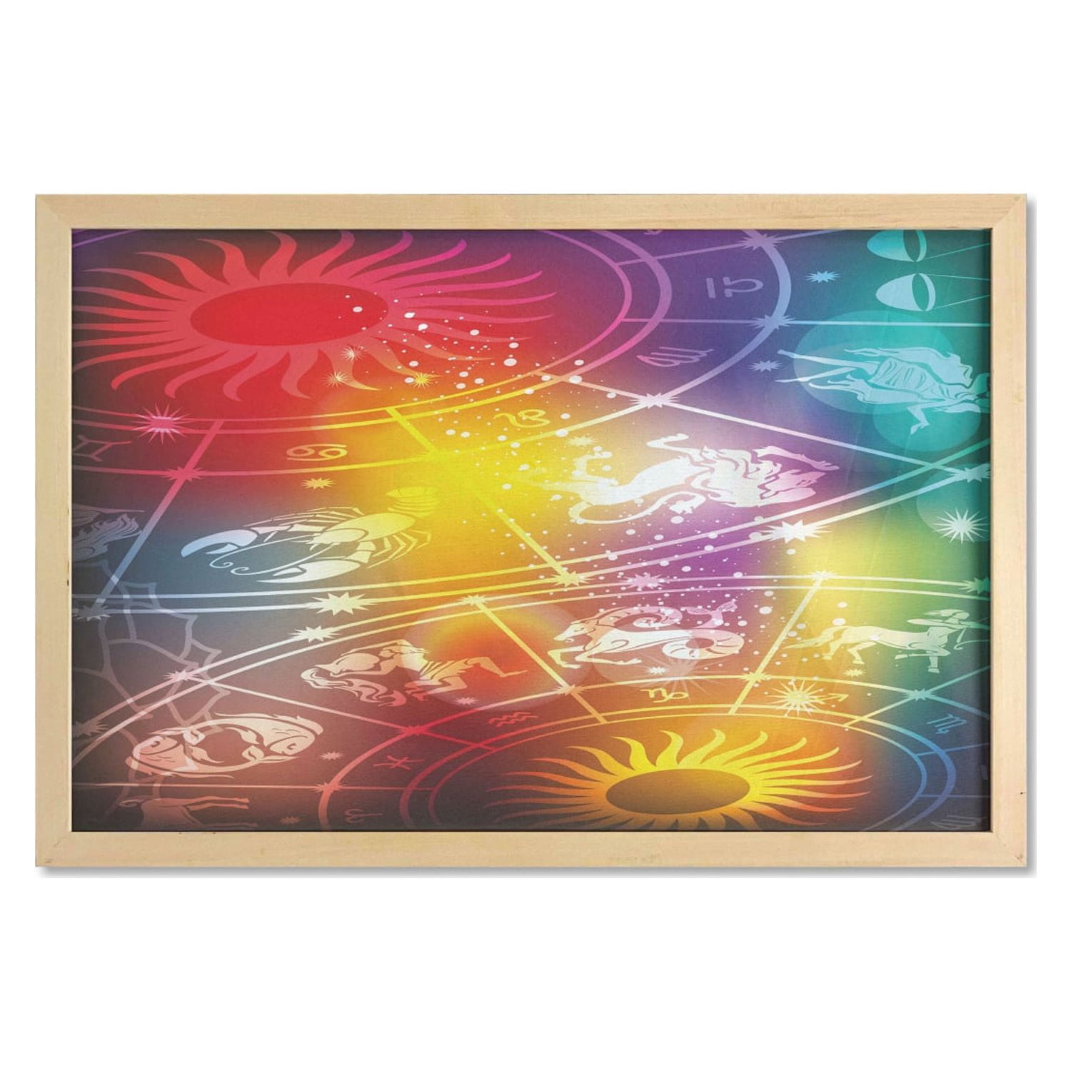 Astrology Wall Art with Frame, Ombre Rainbow Colored Abstract Image ...