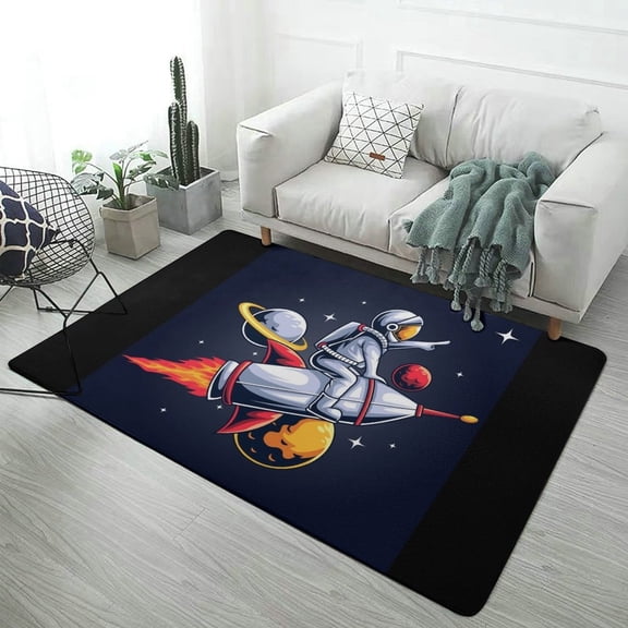 Astronaut And Planet Graphic (8) Soft Comfy Area Rugs Carpet Suitable for Living Room Kitchen Bedroom Laundry Room Home Decorations 59"x71"