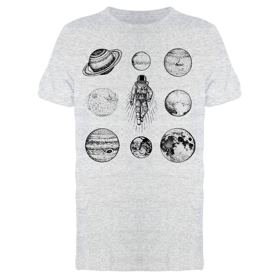 Astronaut And The Planets Tee Men's -Image by Shutterstock
