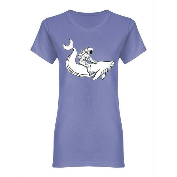 Astronaut And Whale Shaped T-Shirt Women -Image by Shutterstock, Female Small