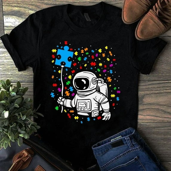 Astronaut Balloon Autism Space Autism Awareness Gift Tshirt