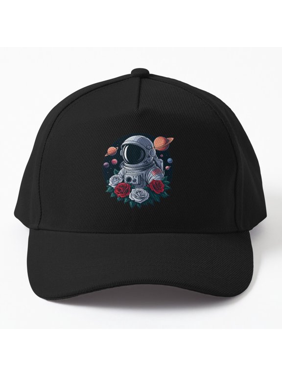 Astronaut Baseball Cap, Space Explorer Graphic Design, Classic Everyday Hat Style