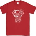 thumbnail image 1 of Astronaut Boombox T-Shirt Funny Sci Fi Space Music DJ Humor Tee - Red, S, 1 of 1