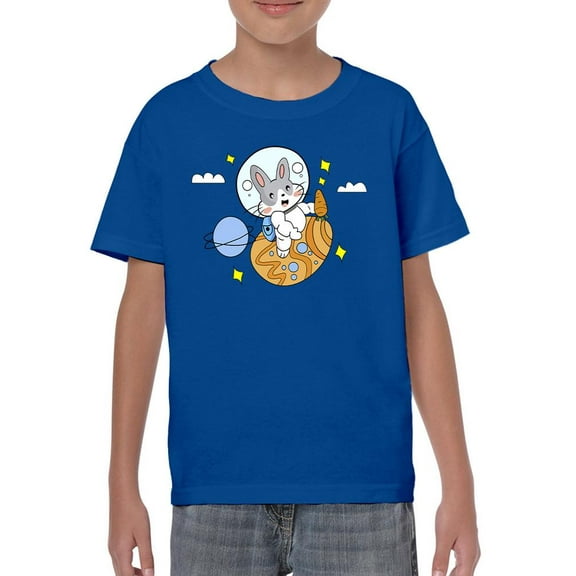 Astronaut Bunny On Egg T-Shirt Juniors -Image by Shutterstock,  Medium