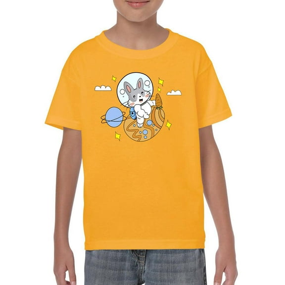 Astronaut Bunny On Egg T-Shirt Juniors -Image by Shutterstock, Small