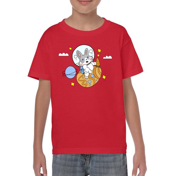 Astronaut Bunny On Egg T-Shirt Juniors -Image by Shutterstock, x-Small