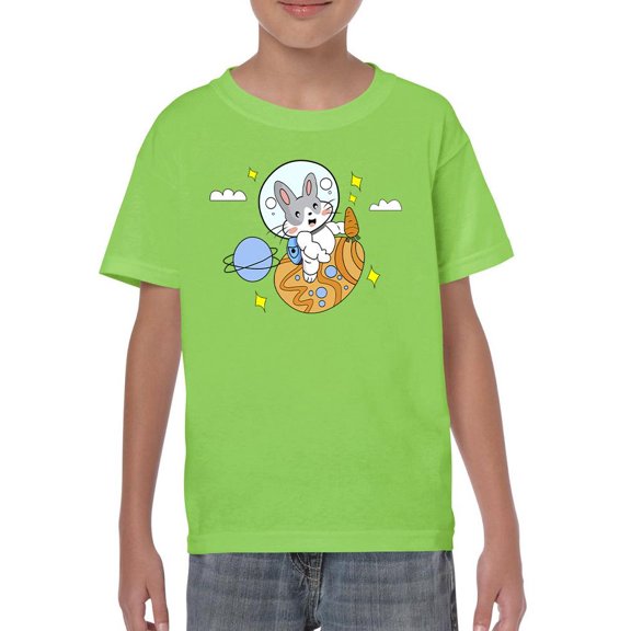 Astronaut Bunny On Egg T-Shirt Juniors -Image by Shutterstock,  x-Small