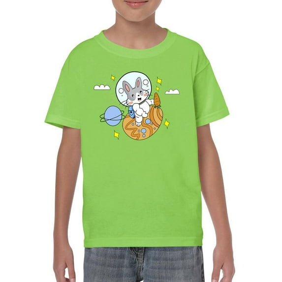 Astronaut Bunny On Egg T-Shirt Juniors -Image by Shutterstock, x-Small