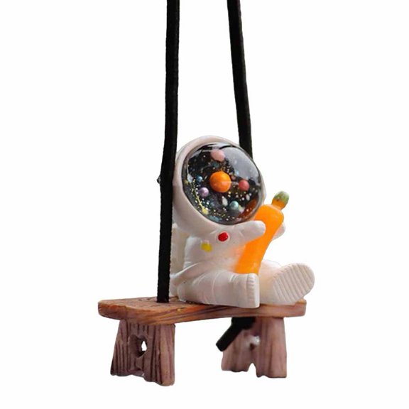 Astronaut Car Hanging Ornament, Resin Construction, designed for vehicle interiors, seasonal displays and decorative gift giving, featuring relaxing swing motion and stable suspension