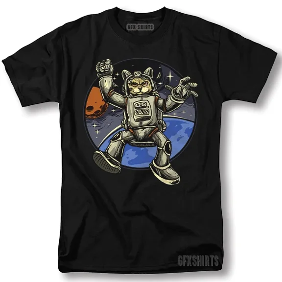 Astronaut Cat Shirt Space Galaxy Cool Gift Graphic T-shirt