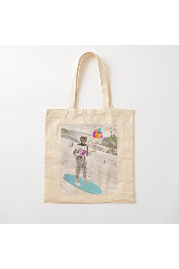 Astronaut Cat Variant 2 Canvas Tote Bags, Reusable Shopping Bag