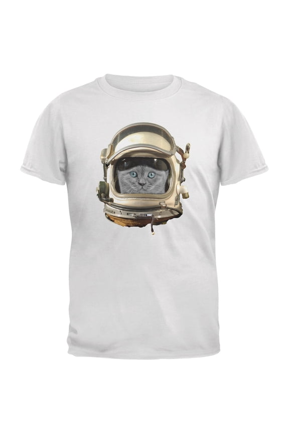 Astronaut Cat White Youth T-Shirt - Large(14/16)