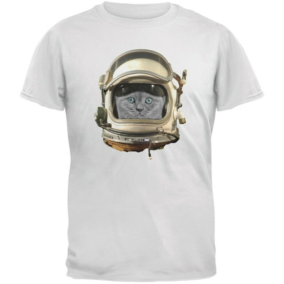 Astronaut Cat White Youth T-Shirt - Large(14/16)