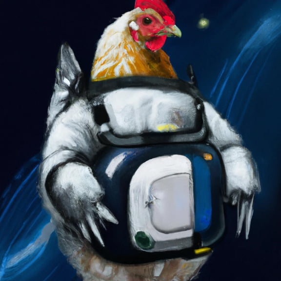 Astronaut Chicken - 12" x 12" Wall Decor