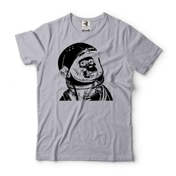 Astronaut Chimp Monkey Shirt Astronaut Gifts Astronaut Monkey Shirt Astronaut Patriotic Shirts (Medium Grey)