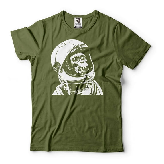 Astronaut Chimp Monkey Shirt Astronaut Gifts Astronaut Monkey Shirt Astronaut Patriotic Shirts (XX-Large Military Green)