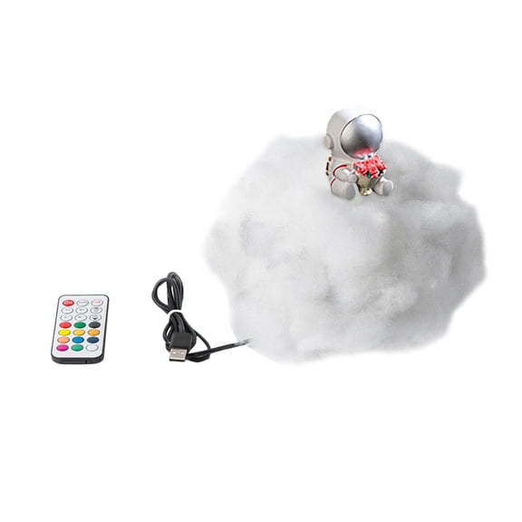 Astronaut Cloud Lamp with Remote Control, RGB Color Changing LED Night Light with USB Charging, Mystical Galaxy Atmosphere Mood Lighting for Home Office & Bedroom Decor