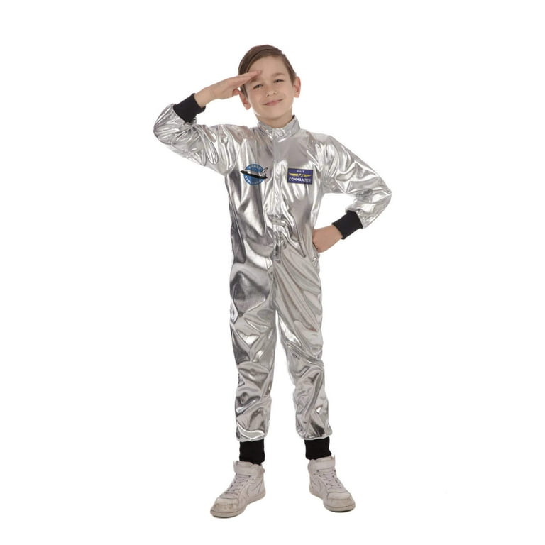 Astronaut Boys Costume Shiny Silver Space Suit Astronaut Boys Costume Shiny Silver Space Suit