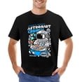 thumbnail image 1 of Astronaut Crunch Vintage T-shirt Mens Cotton Classic Crewneck Short Sleeve Tees Unisex Black L, 1 of 2